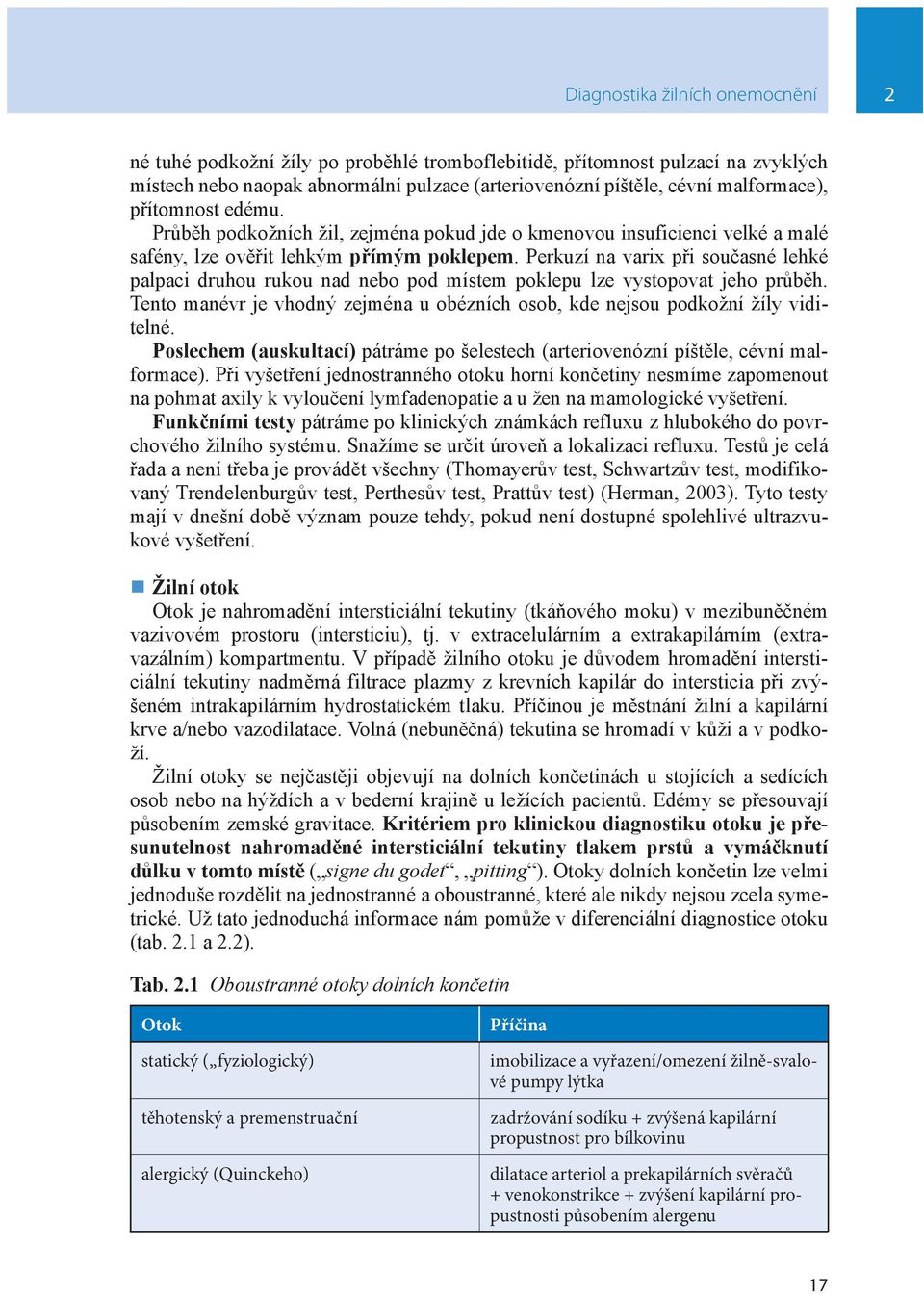 Perkuzí na varix při současné lehké palpaci druhou rukou nad nebo pod místem poklepu lze vystopovat jeho průběh. Tento manévr je vhodný zejména u obézních osob, kde nejsou podkožní žíly viditelné.