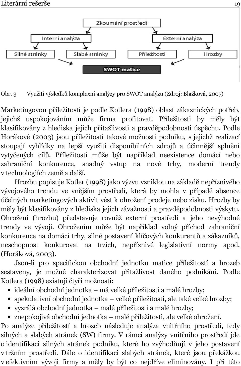 profitovat. Příležitosti by měly být klasifikovány z hlediska jejich přitažlivosti a pravděpodobnosti úspěchu.