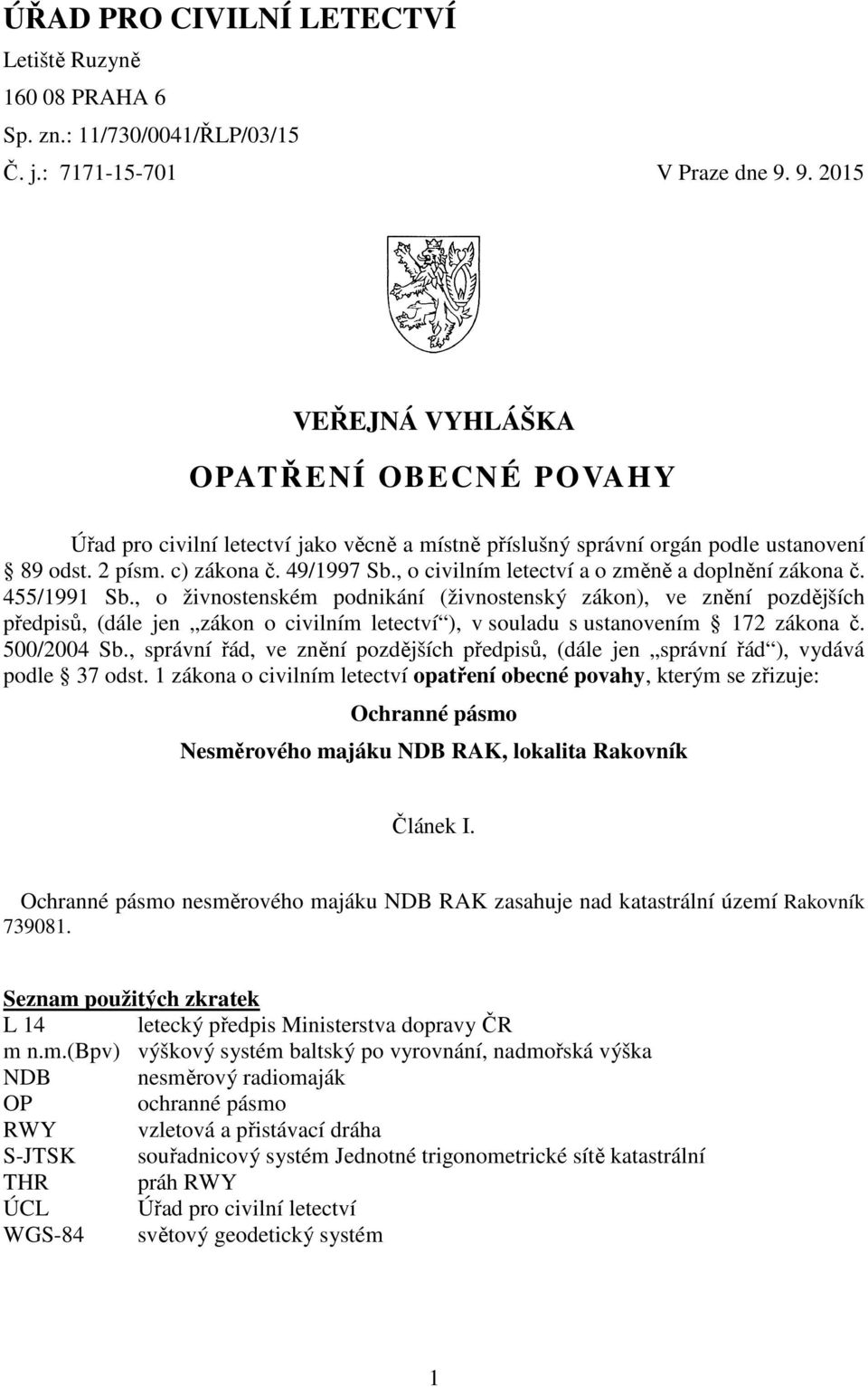 , o civilním letectví a o změně a doplnění zákona č. 455/1991 Sb.