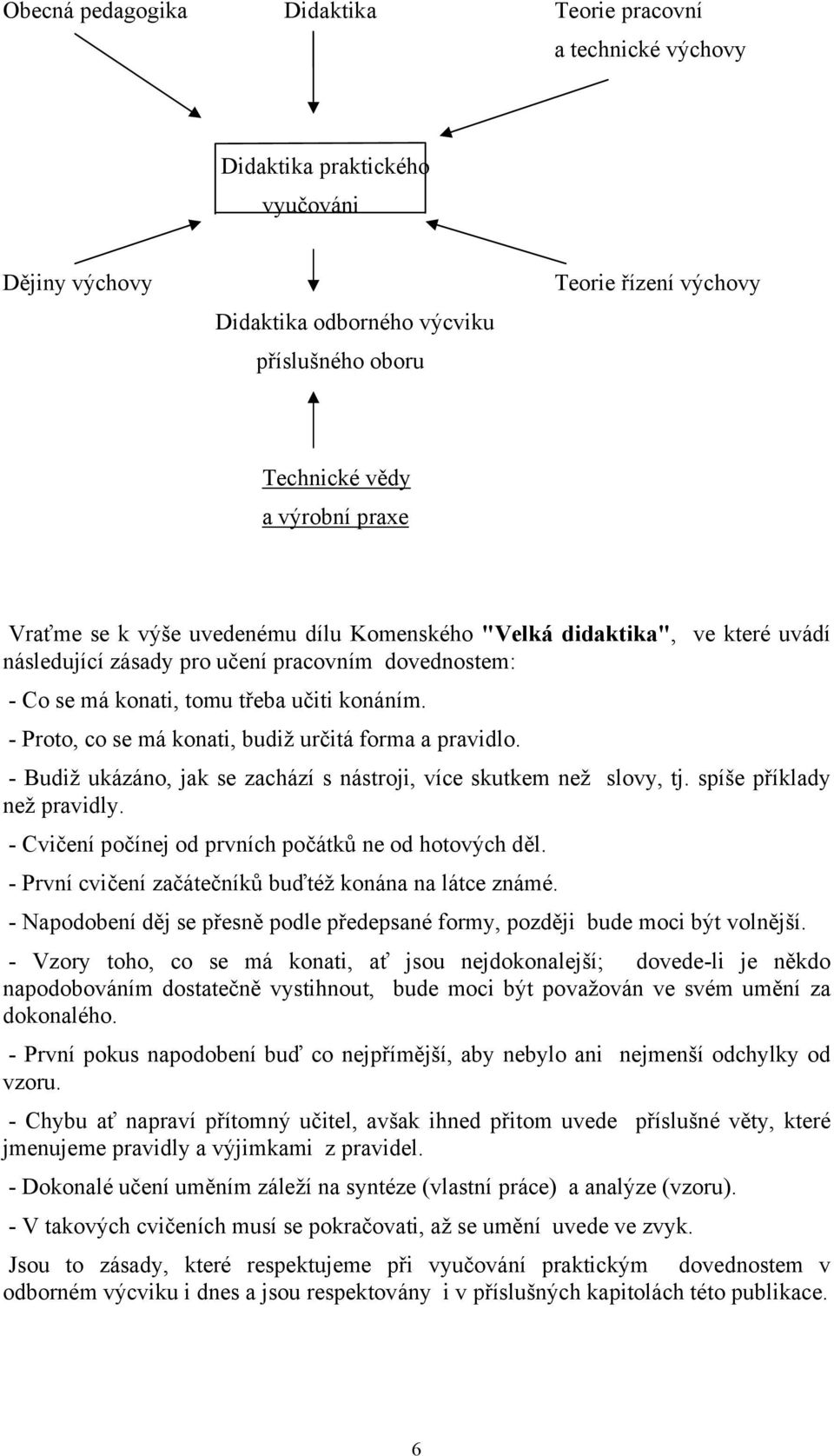 - Proto, co se má konati, budiž určitá forma a pravidlo. - Budiž ukázáno, jak se zachází s nástroji, více skutkem než slovy, tj. spíše příklady než pravidly.