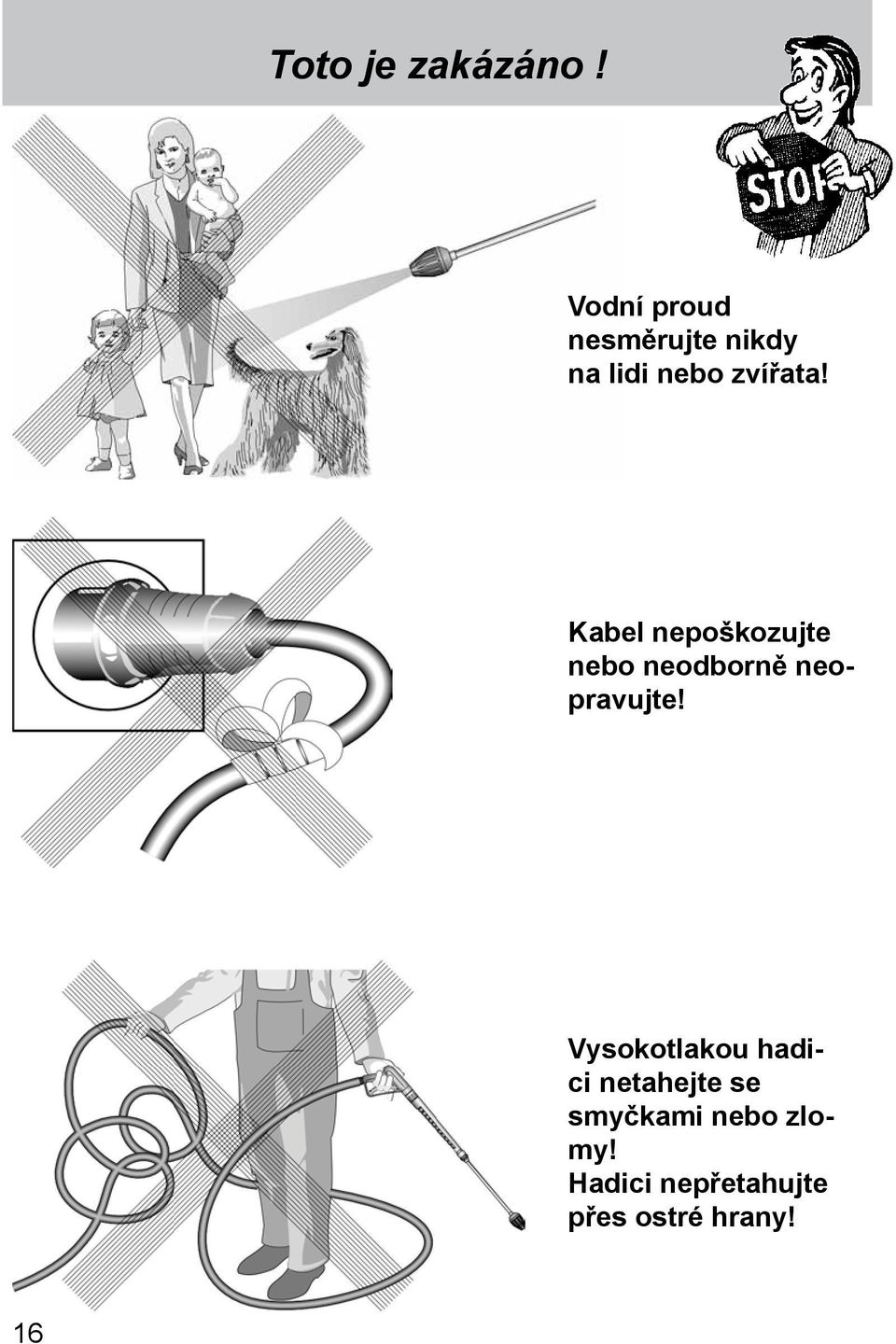 Kabel nepoškozujte nebo neodborně neopravujte!