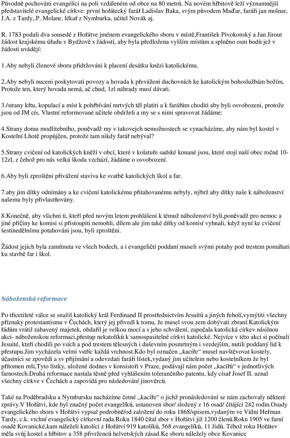 Molanr, lékař z Nymburka, učitel Novák aj. R.