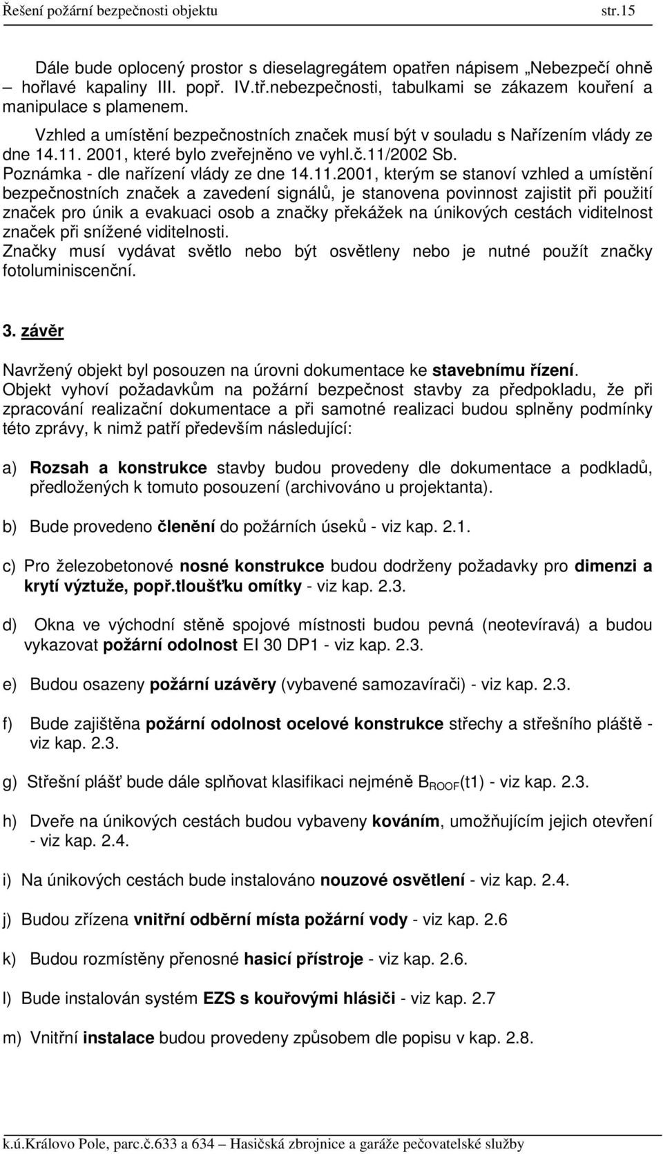 2001, které bylo zveřejněno ve vyhl.č.11/