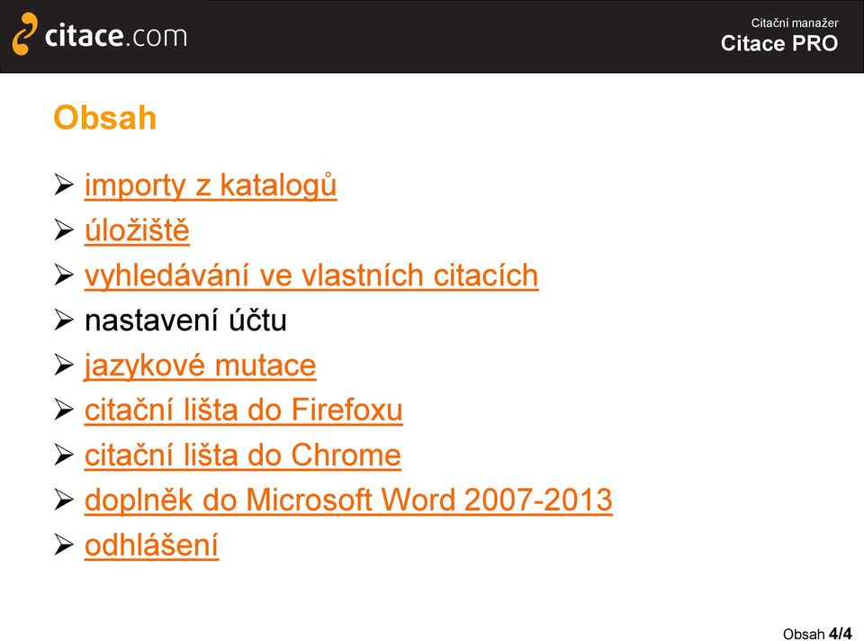 citační lišta do Firefoxu citační lišta do Chrome