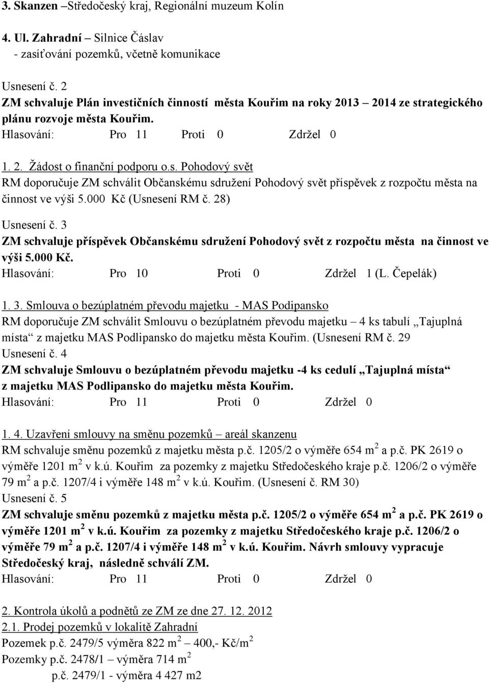 000 Kč (Usnesení RM č. 28) Usnesení č. 3 