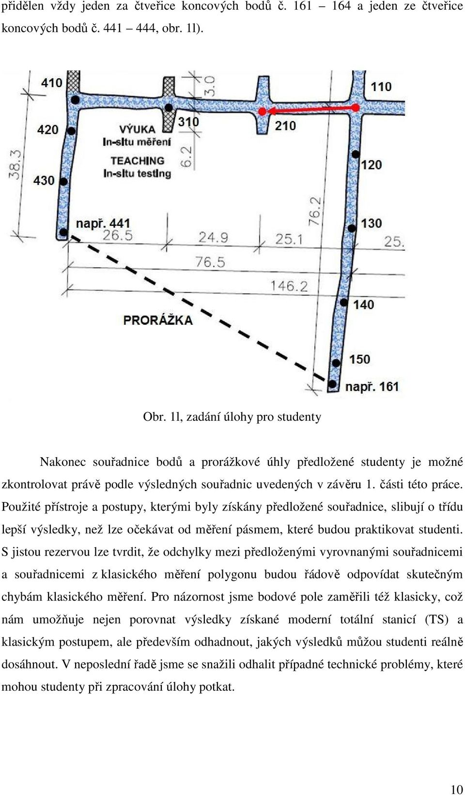 Použité přístroj a postup, ktrými bl získán přdložné souřadnic, slibují o třídu lpší výsldk, nž lz očkávat od měřní pásmm, ktré budou praktikovat studnti.