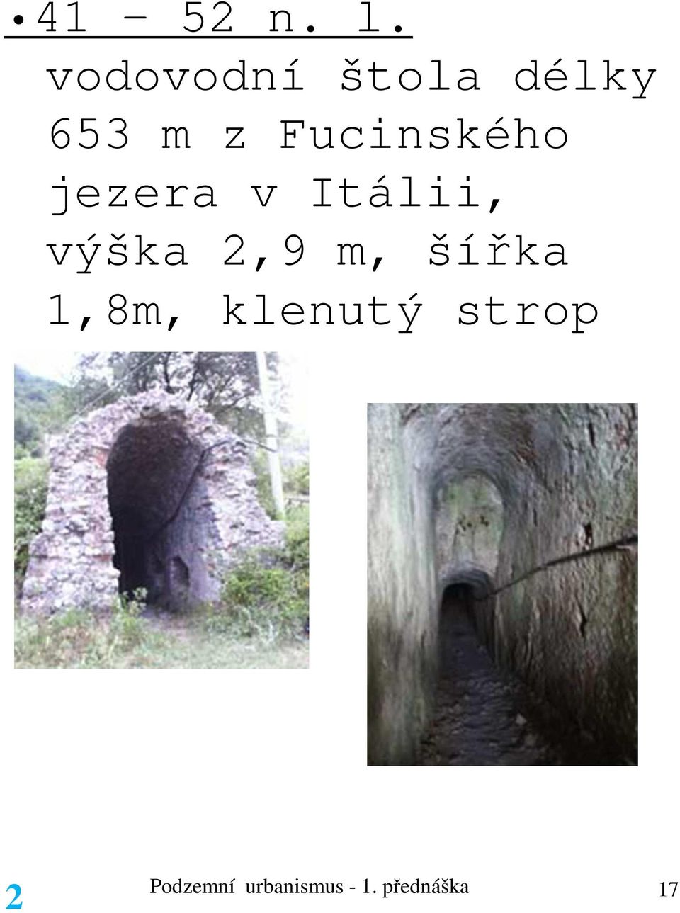 Fucinského jezera v Itálii, výška