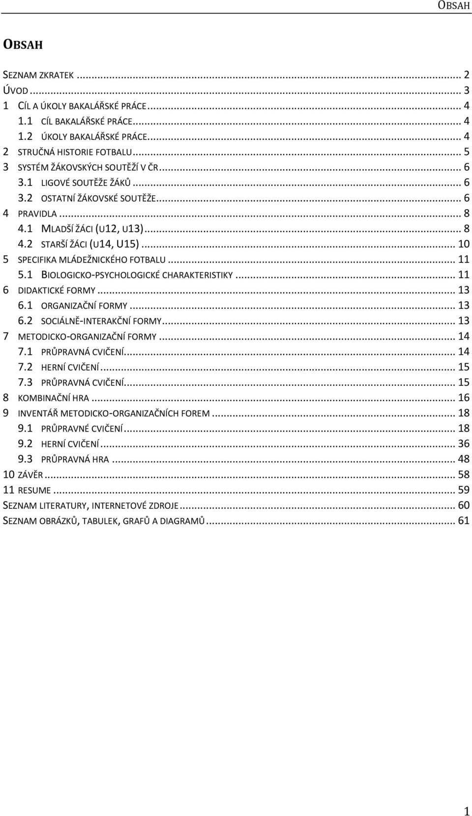 .. 10 5 SPECIFIKA MLÁDEŽNICKÉHO FOTBALU... 11 5.1 BIOLOGICKO-PSYCHOLOGICKÉ CHARAKTERISTIKY... 11 6 DIDAKTICKÉ FORMY... 13 6.1 ORGANIZAČNÍ FORMY... 13 6.2 SOCIÁLNĚ-INTERAKČNÍ FORMY.