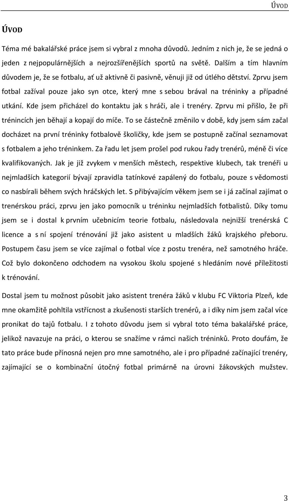 Zprvu jsem fotbal zažíval pouze jako syn otce, který mne s sebou brával na tréninky a případné utkání. Kde jsem přicházel do kontaktu jak s hráči, ale i trenéry.