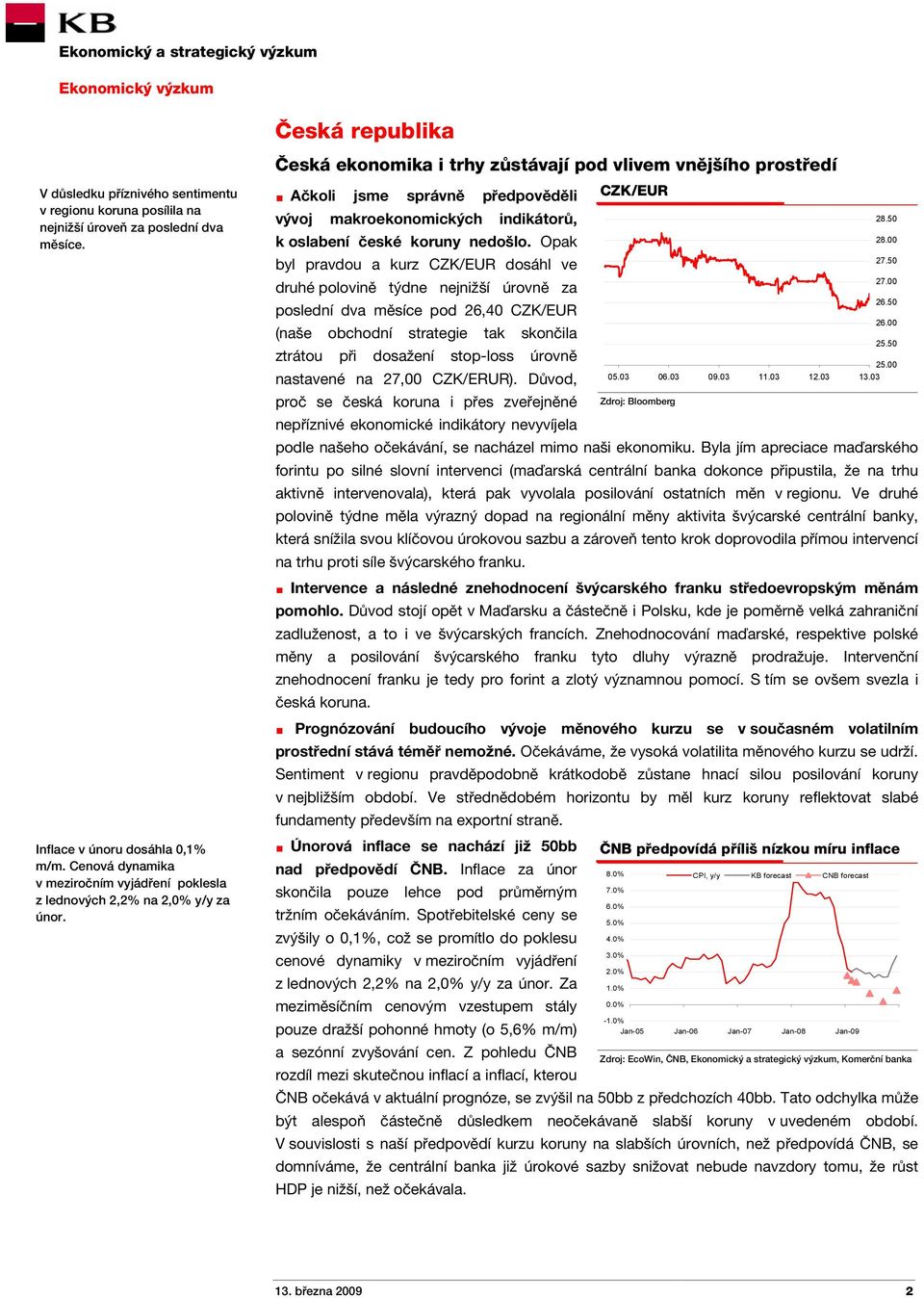 Opak byl pravdou a kurz CZK/EUR dosáhl ve druhé polovině týdne nejnižší úrovně za poslední dva měsíce pod 26,40 CZK/EUR (naše obchodní strategie tak skončila ztrátou při dosažení stop-loss úrovně