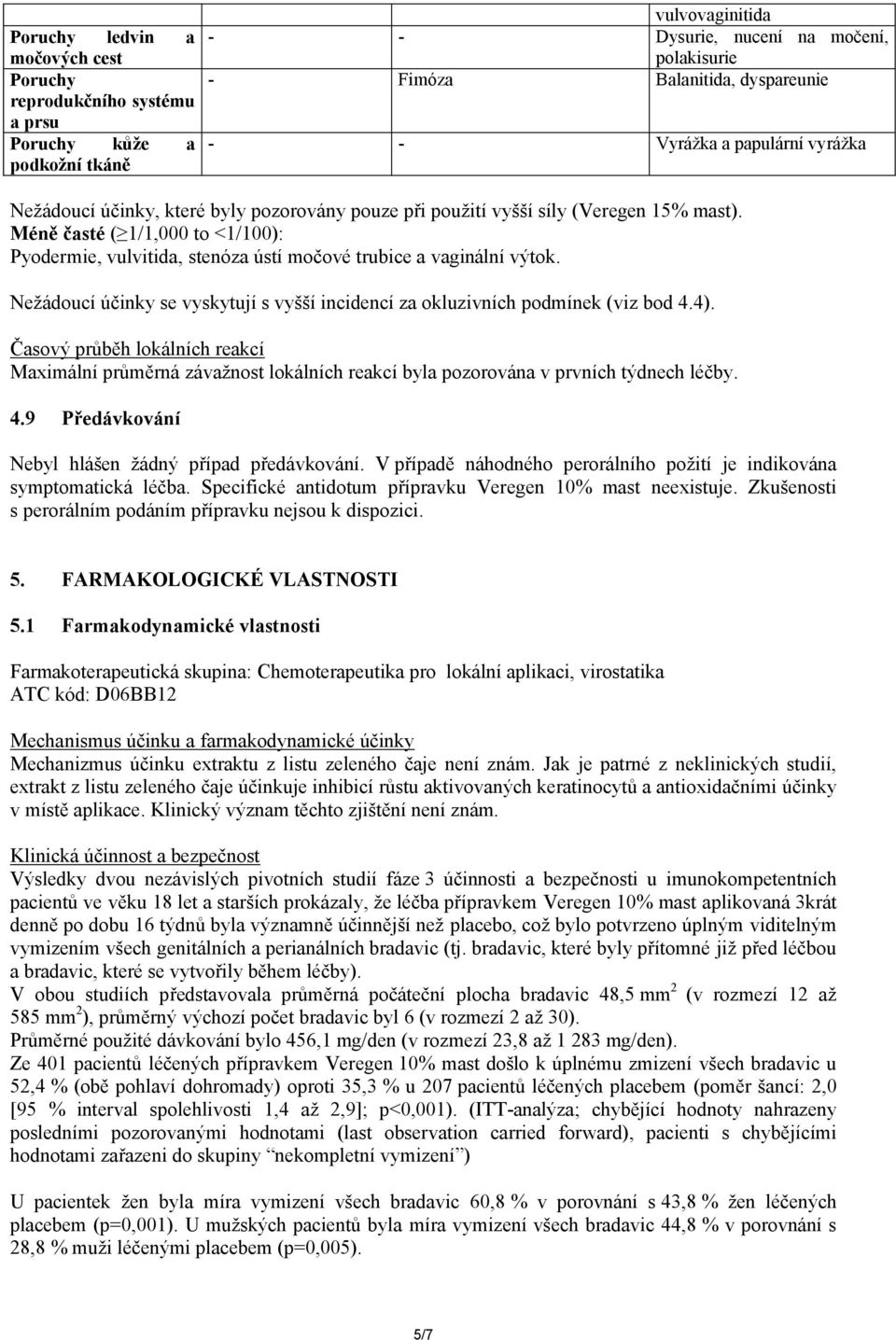 Méně časté ( 1/1,000 to <1/100): Pyodermie, vulvitida, stenóza ústí močové trubice a vaginální výtok. Nežádoucí účinky se vyskytují s vyšší incidencí za okluzivních podmínek (viz bod 4.4).