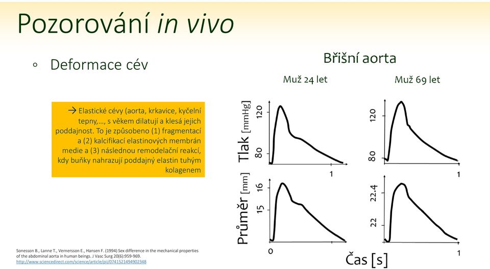 nahrazují poddajný elastin tuhým kolagenem Sonesson B., Lanne T., Vernersson E., Hansen F.