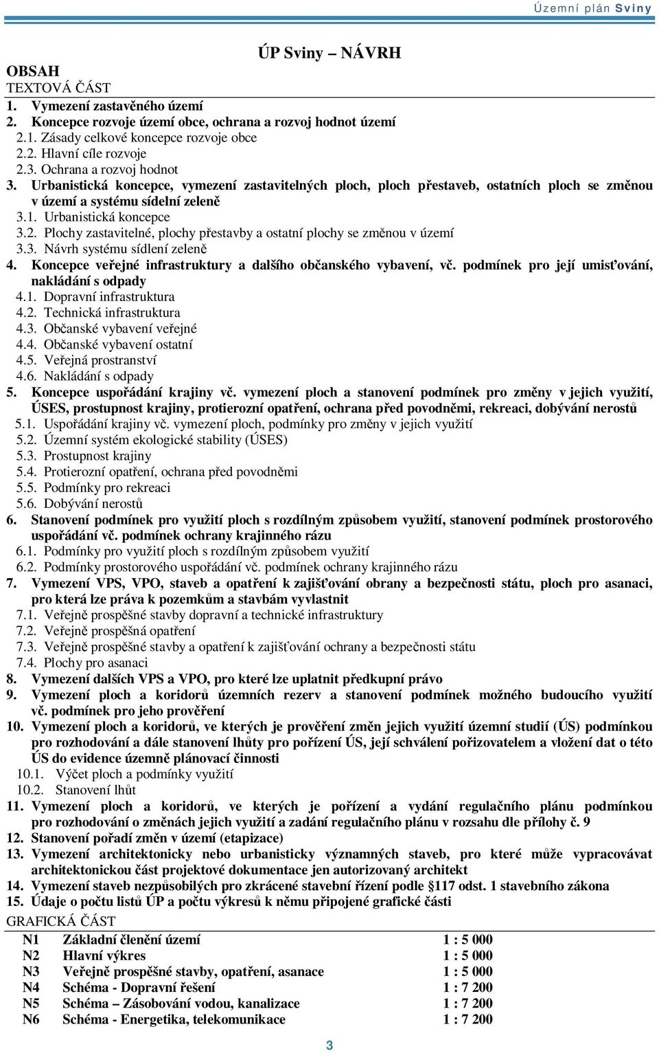 Plochy zastavitelné, plochy pestavby a ostatní plochy se zmnou v území 3.3. Návrh systému sídlení zelen 4. Koncepce veejné infrastruktury a dalšího obanského vybavení, v.