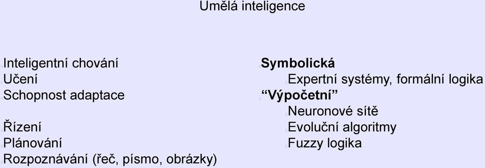 obrázky) Symbolická Expertní systémy, formální logika