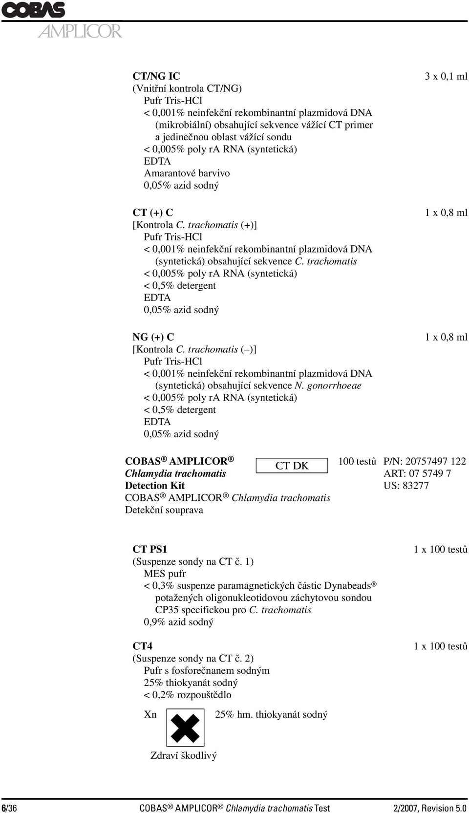 trachomatis < 0,005% poly ra RNA (syntetická) < 0,5% detergent EDTA 0,05% azid sodný NG (+) C [Kontrola C.