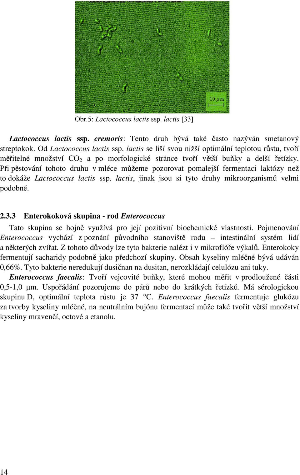 Při pěstování tohoto druhu v mléce můžeme pozorovat pomalejší fermentaci laktózy než to dokáže Lactococcus lactis ssp. lactis, jinak jsou si tyto druhy mikroorganismů velmi podobné. 2.3.