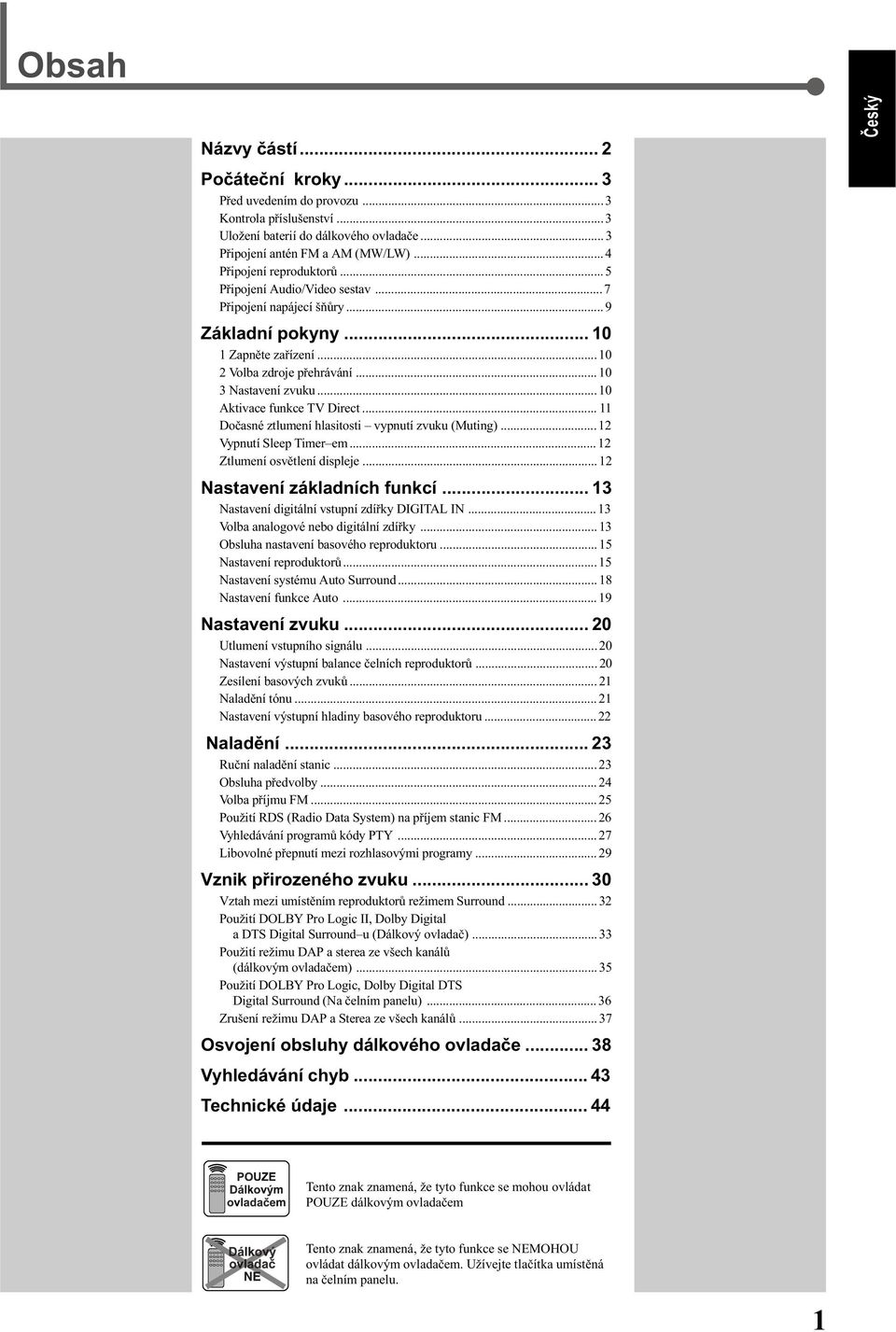 .. 11 Doèasné ztlumení hlasitosti vypnutí zvuku (Muting)... 12 Vypnutí Sleep Timer em... 12 Ztlumení osvìtlení displeje... 12 Nastavení základních funkcí.