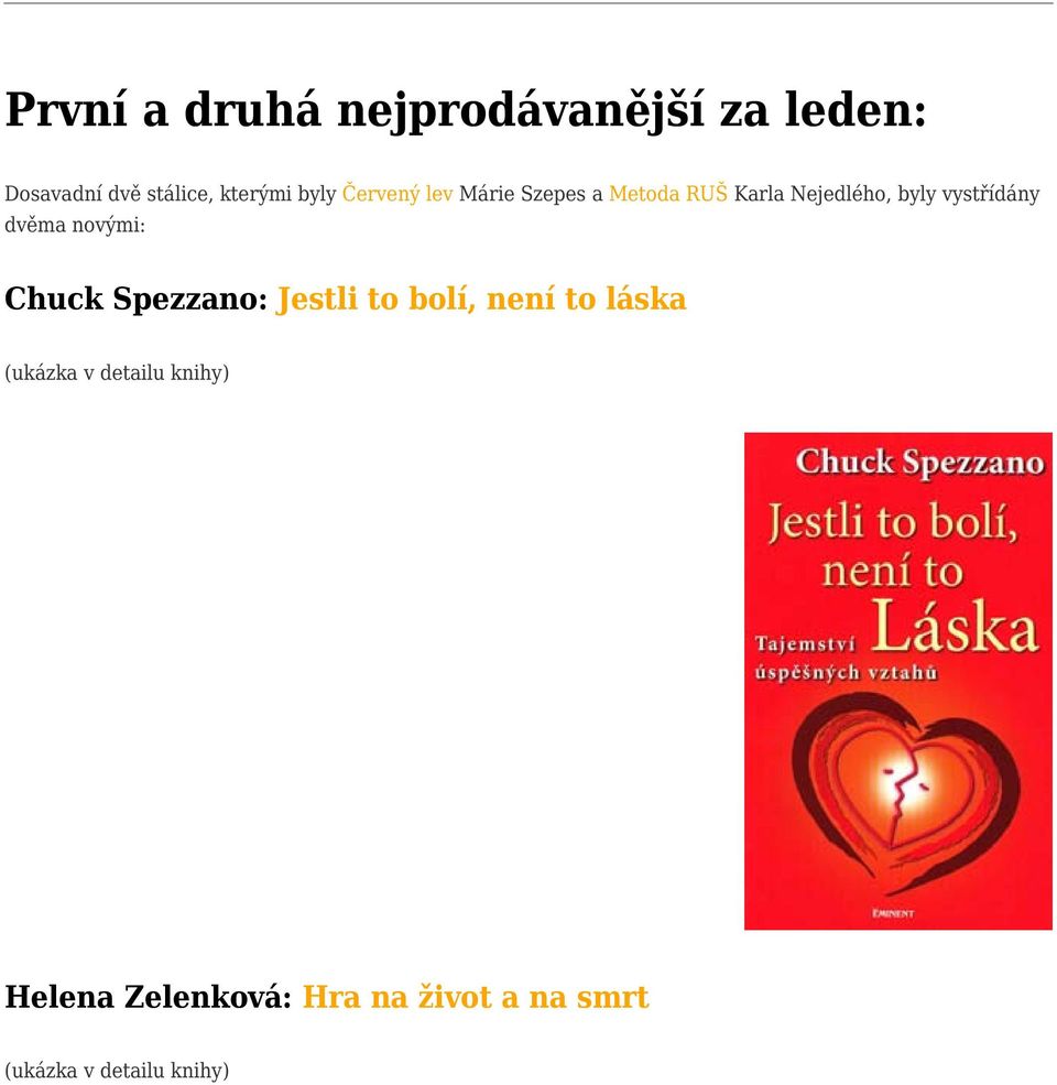 vystřídány dvěma novými: Chuck Spezzano: Jestli to bolí, není to láska