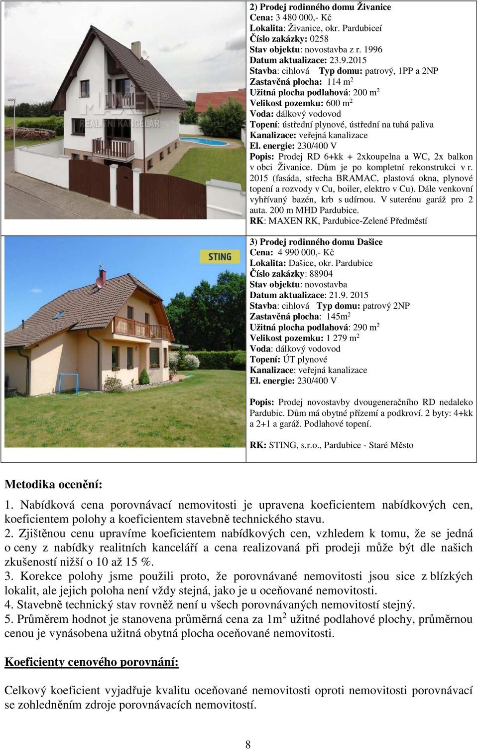 2015 Stavba: cihlová Typ domu: patrový, 1PP a 2NP Zastavěná plocha: 114 m 2 Užitná plocha podlahová: 200 m 2 Velikost pozemku: 600 m 2 Voda: dálkový vodovod Topení: ústřední plynové, ústřední na tuhá