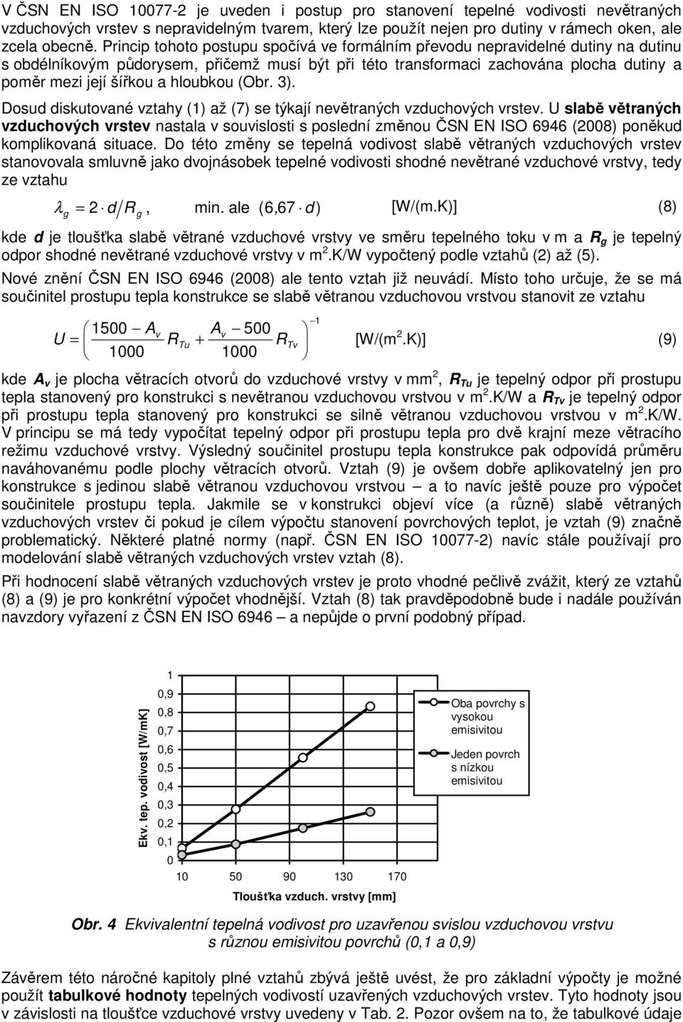 (Obr. 3). Dosu iskutované vztahy () až (7) se týkají nevětraných vzuchových vrstev.
