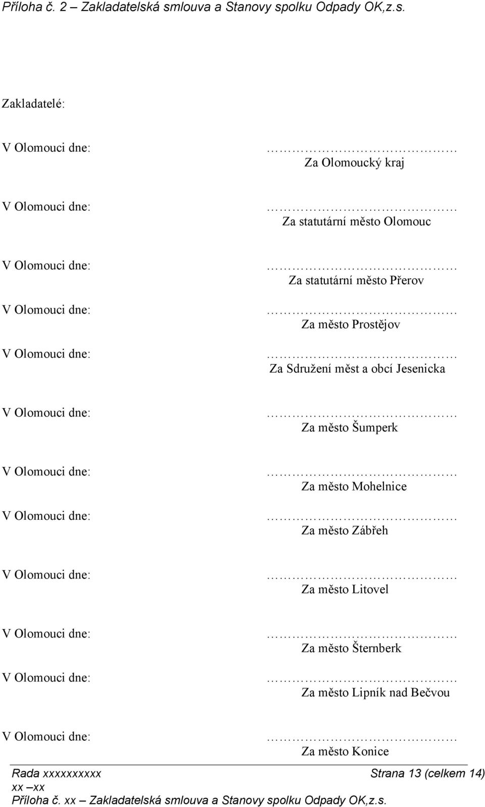 město Šumperk Za město Mohelnice Za město Zábřeh Za město Litovel Za