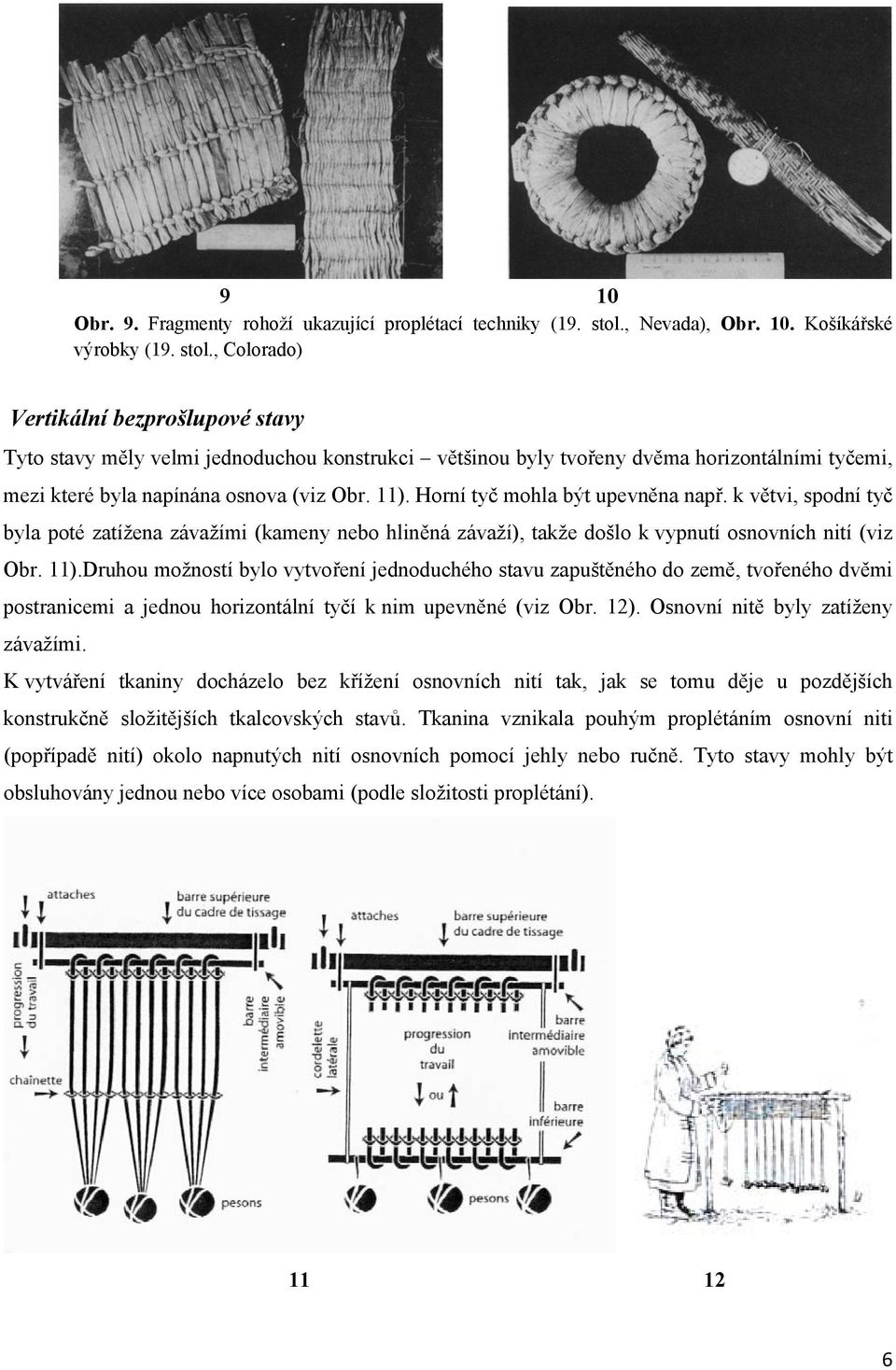 , Colorado) Vertikální bezprošlupové stavy Tyto stavy měly velmi jednoduchou konstrukci většinou byly tvořeny dvěma horizontálními tyčemi, mezi které byla napínána osnova (viz Obr. 11).
