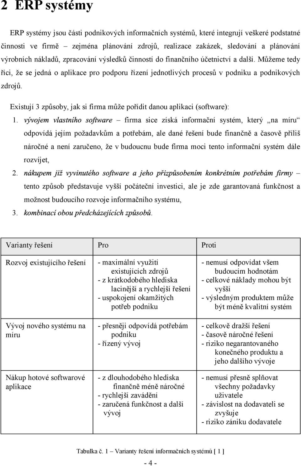 Existují 3 způsoby, jak si firma může pořídit danou aplikaci (software): "% " 1.