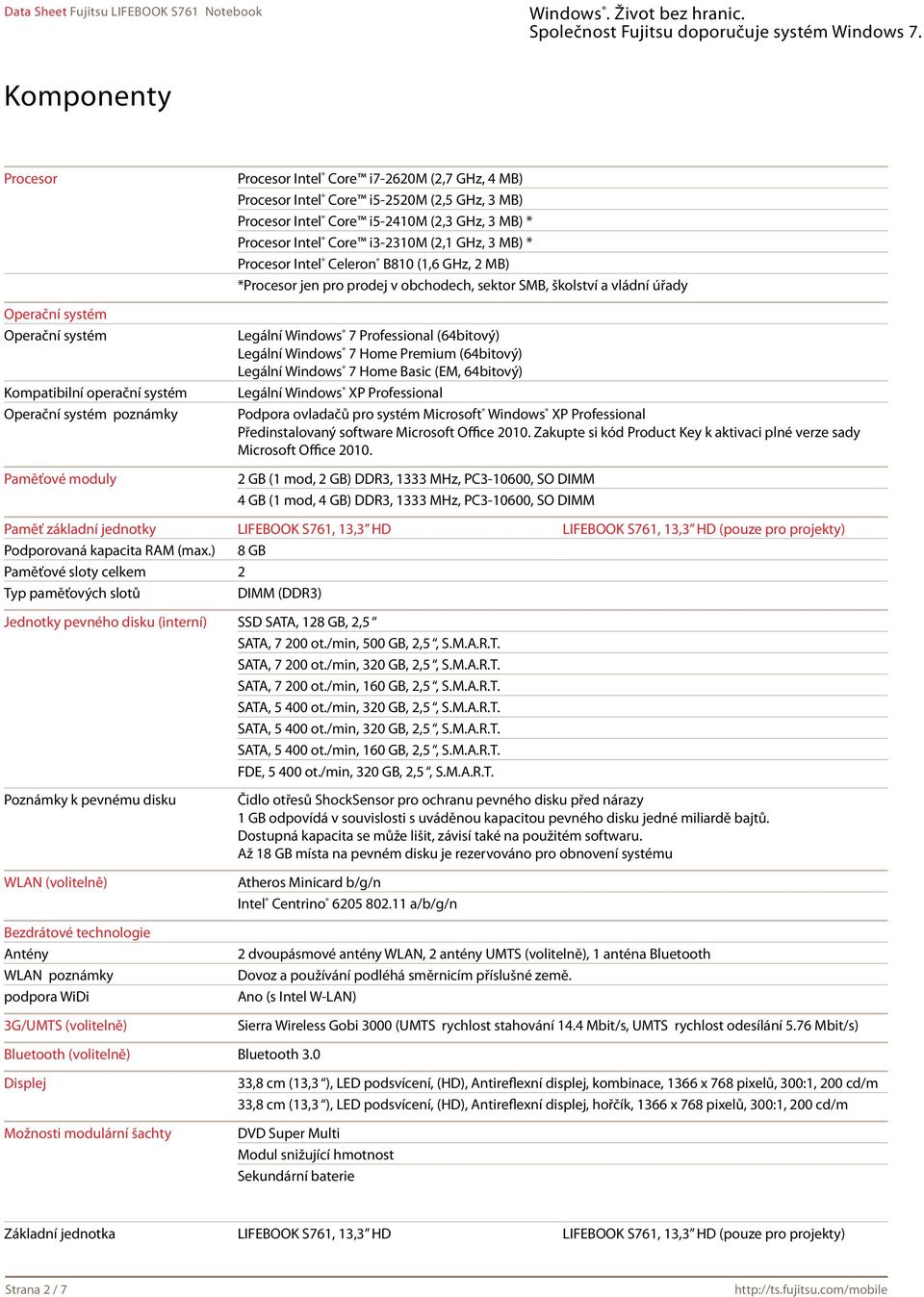 SMB, školství a vládní úřady Legální Windows 7 Professional (64bitový) Legální Windows 7 Home Premium (64bitový) Legální Windows 7 Home Basic (EM, 64bitový) Legální Windows XP Professional Podpora