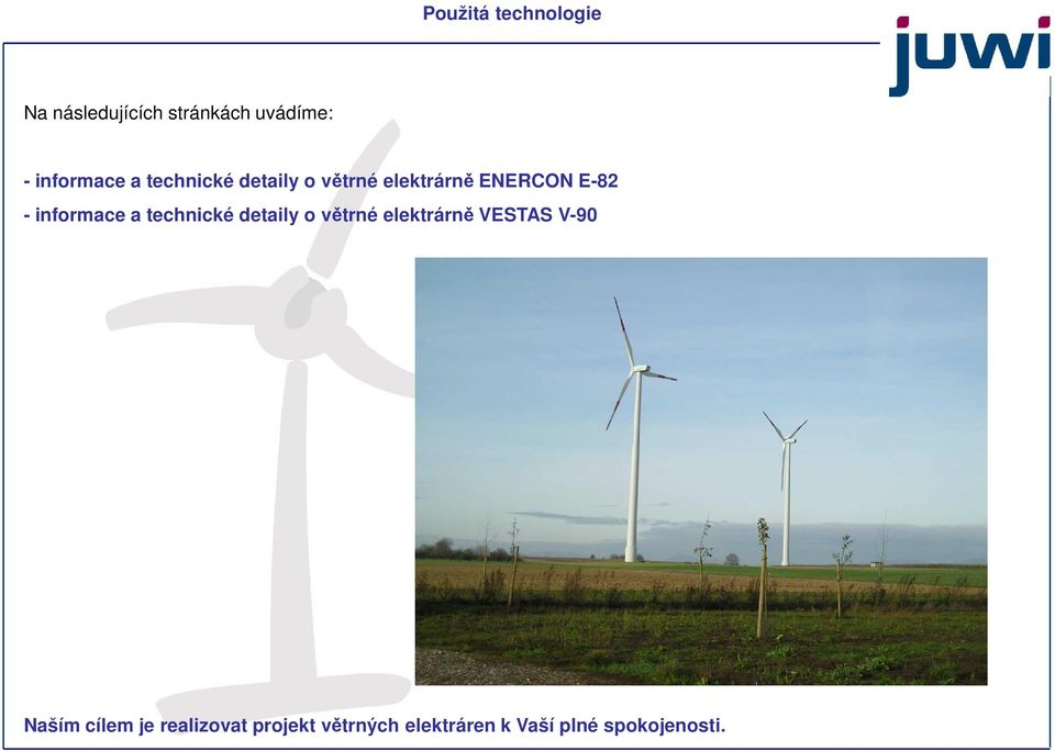 informace a technické detaily o větrné elektrárně VESTAS V-90