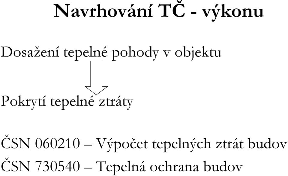 tepelné ztráty ČSN 06020 Výpočet