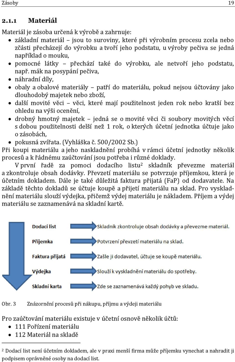 pečiva se jedná například o mouku, pomocné látky přechází také do výrobku, ale netvoří jeho podstatu, např.