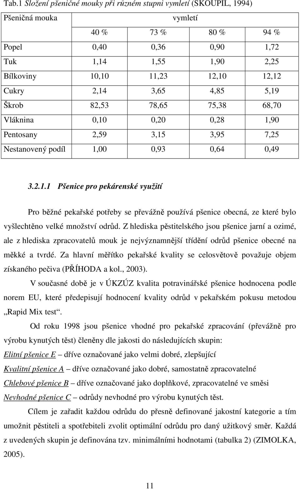 Z hlediska pěstitelského jsou pšenice jarní a ozimé, ale z hlediska zpracovatelů mouk je nejvýznamnější třídění odrůd pšenice obecné na měkké a tvrdé.