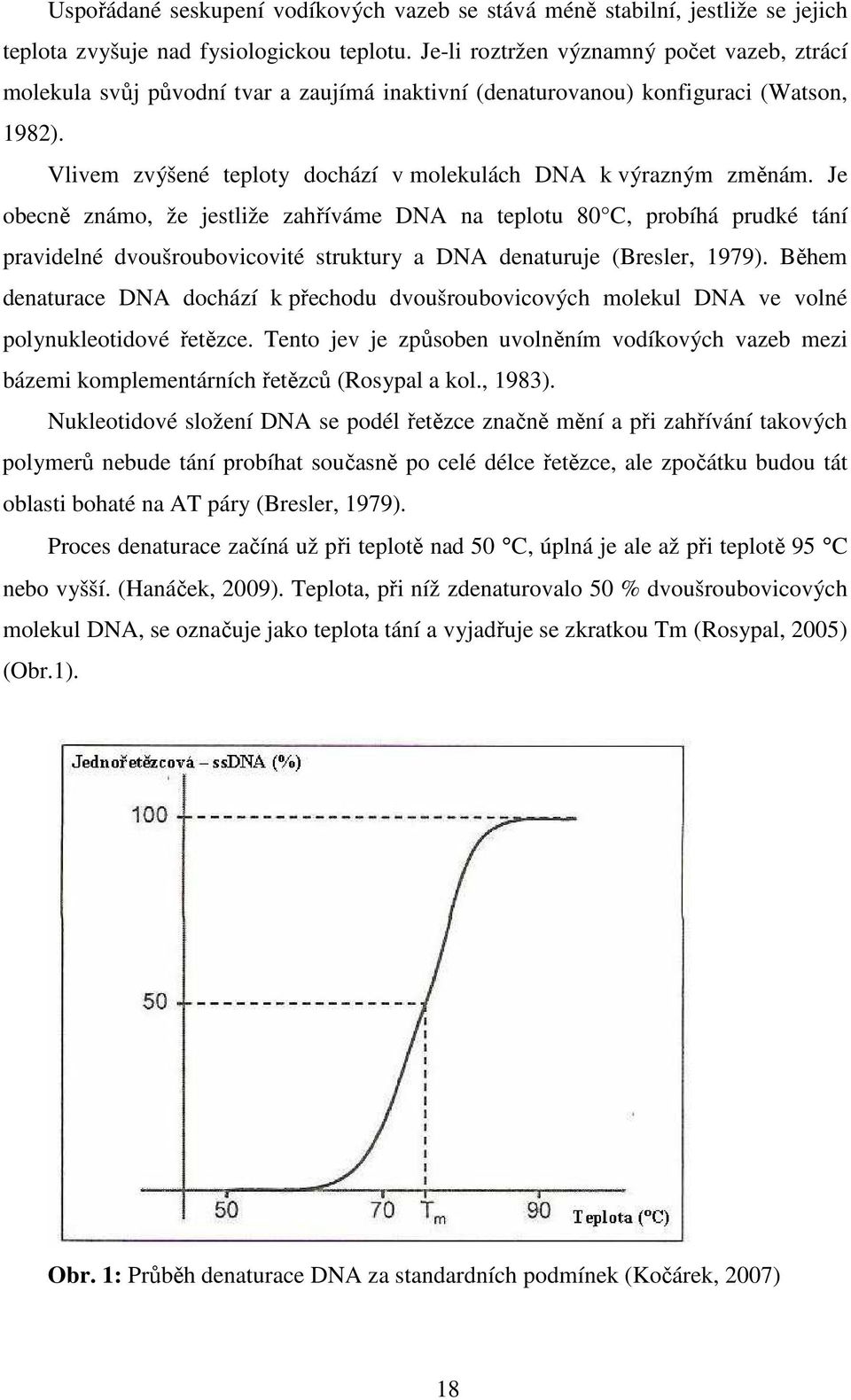 Vlivem zvýšené teploty dochází v molekulách DNA k výrazným změnám.