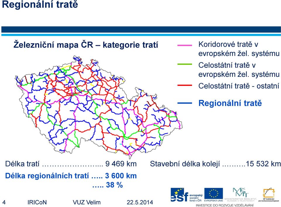 systému Celostátní tratě - ostatní Regionální tratě Délka tratí.