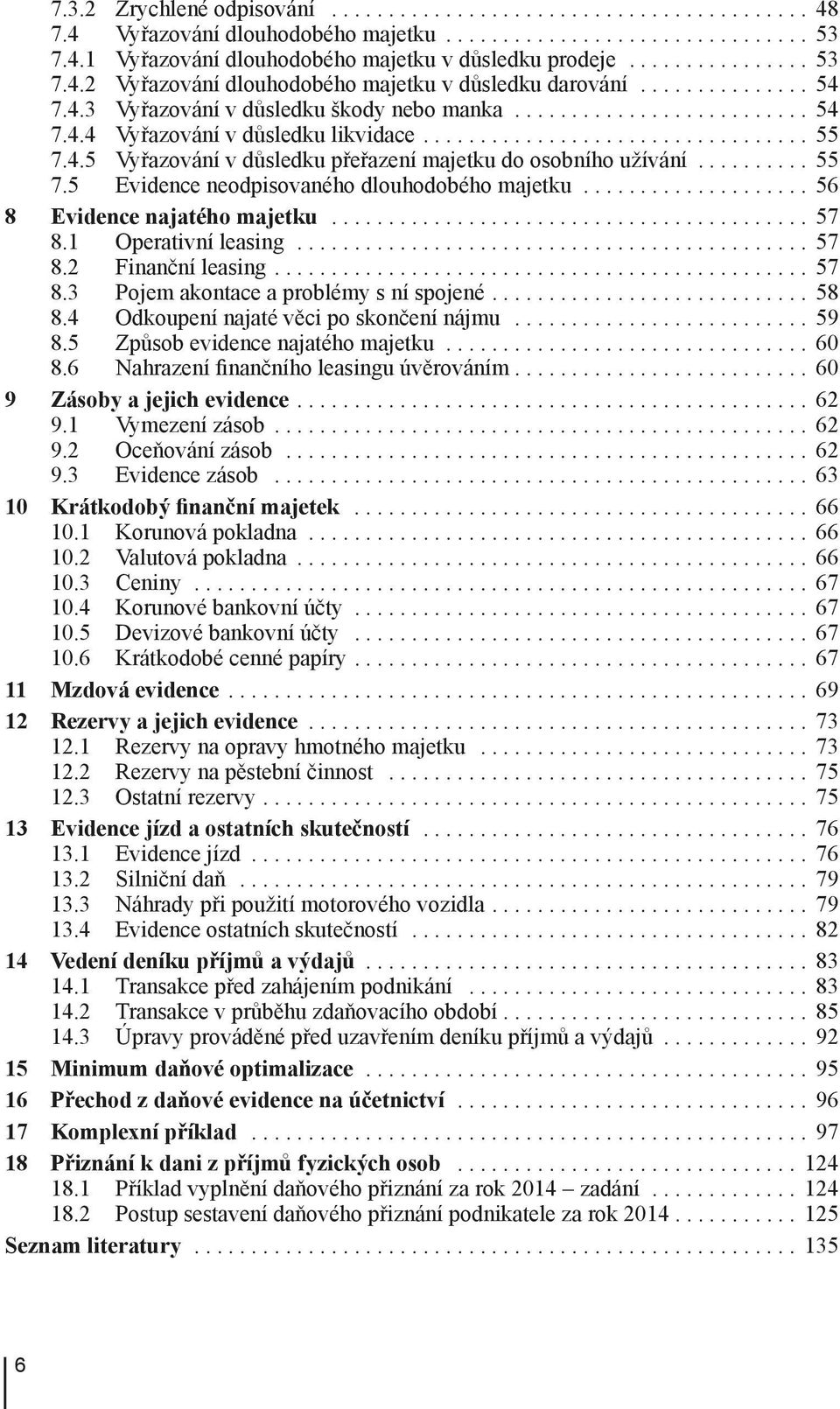 .. 56 8 Evidence najatého majetku... 57 8.1 Operativní leasing... 57 8.2 Finanční leasing... 57 8.3 Pojem akontace a problémy s ní spojené... 58 8.4 Odkoupení najaté věci po skončení nájmu... 59 8.