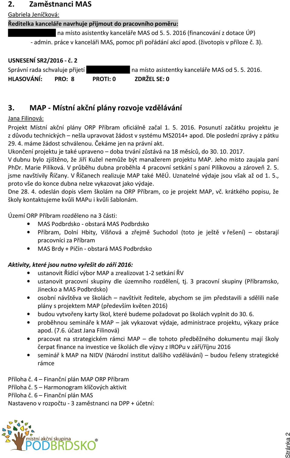 3. MAP - Místní akční plány rozvoje vzdělávání Projekt Místní akční plány ORP Příbram oficiálně začal 1. 5. 2016.