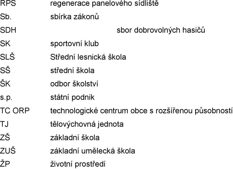 hasičů sportovní klub Střední lesnická škola střední škola odbor školství státní