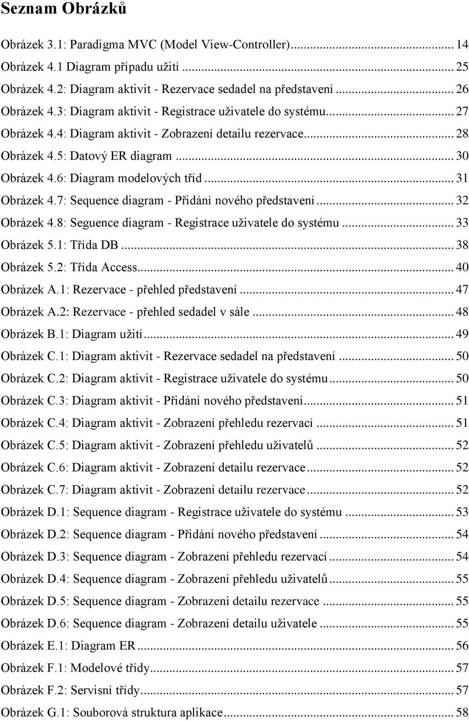 .. 31 Obrázek 4.7: Sequence diagram - Přidání nového představení... 32 Obrázek 4.8: Seguence diagram - Registrace uživatele do systému... 33 Obrázek 5.1: Třída DB... 38 Obrázek 5.2: Třída Access.