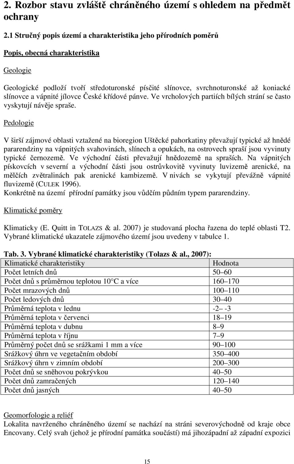 vápnité jílovce České křídové pánve. Ve vrcholových partiích bílých strání se často vyskytují návěje spraše.