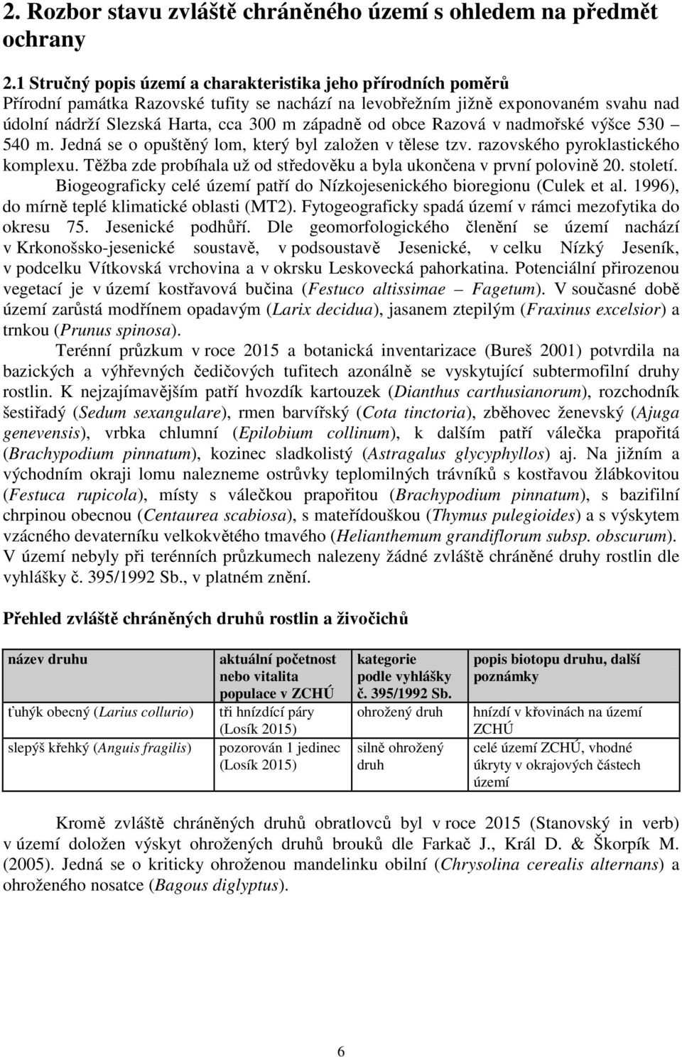 obce Razová v nadmořské výšce 530 540 m. Jedná se o opuštěný lom, který byl založen v tělese tzv. razovského pyroklastického komplexu.