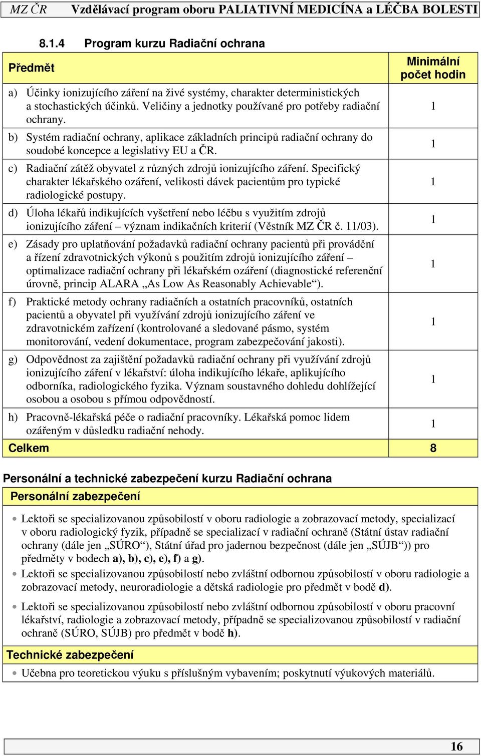 c) Radiační zátěž obyvatel z různých zdrojů ionizujícího záření. Specifický charakter lékařského ozáření, velikosti dávek pacientům pro typické radiologické postupy.