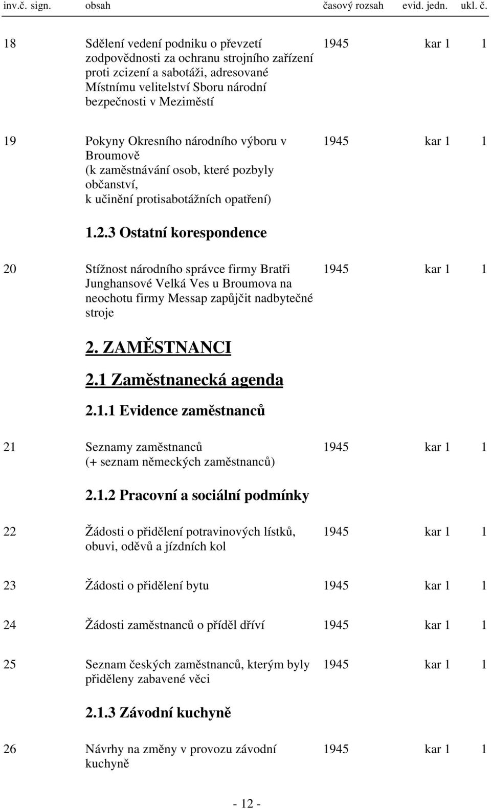 8 Sdělení vedení podniku o převzetí zodpovědnosti za ochranu strojního zařízení proti zcizení a sabotáži, adresované Místnímu velitelství Sboru národní bezpečnosti v Meziměstí 945 kar 9 Pokyny