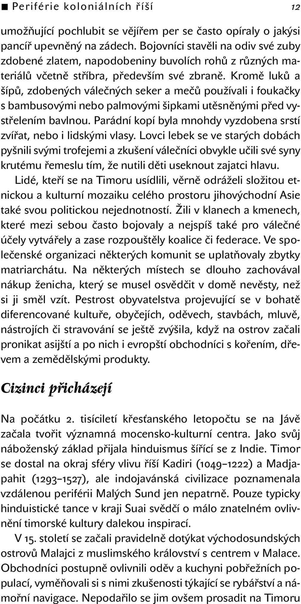 Kromě luků a šípů, zdobených válečných seker a mečů používali i foukačky s bambusovými nebo palmovými šipkami utěsněnými před vystřelením bavlnou.