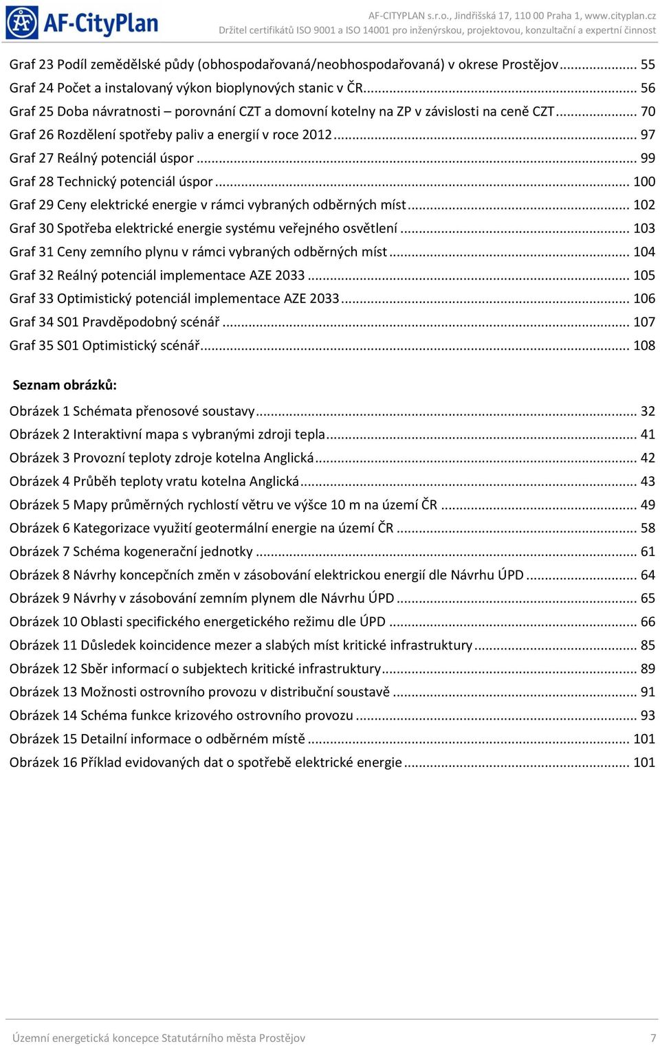 .. 99 Graf 28 Technický potenciál úspor... 100 Graf 29 Ceny elektrické energie v rámci vybraných odběrných míst... 102 Graf 30 Spotřeba elektrické energie systému veřejného osvětlení.