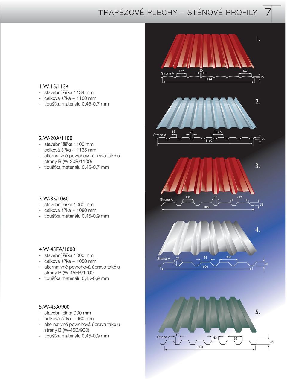 W-35/1060 - stavební ífika 1060 mm - celková ífika ~ 1080 mm - tlou Èka materiálu 0,45-0,9 mm Strana A 130 1060 36 212 33 4.