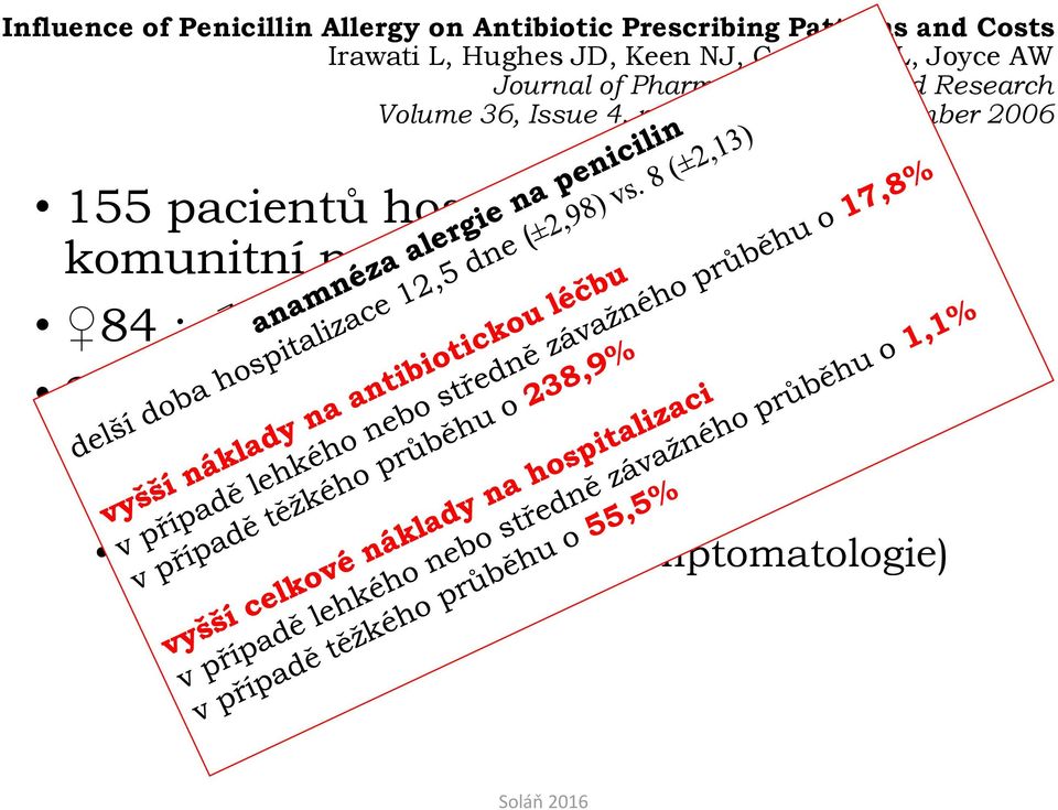 December 2006 155 pacientů hospitalizovaných pro komunitní pneumonii 84 : 71 ø68 let 27 (17%) anamnéza