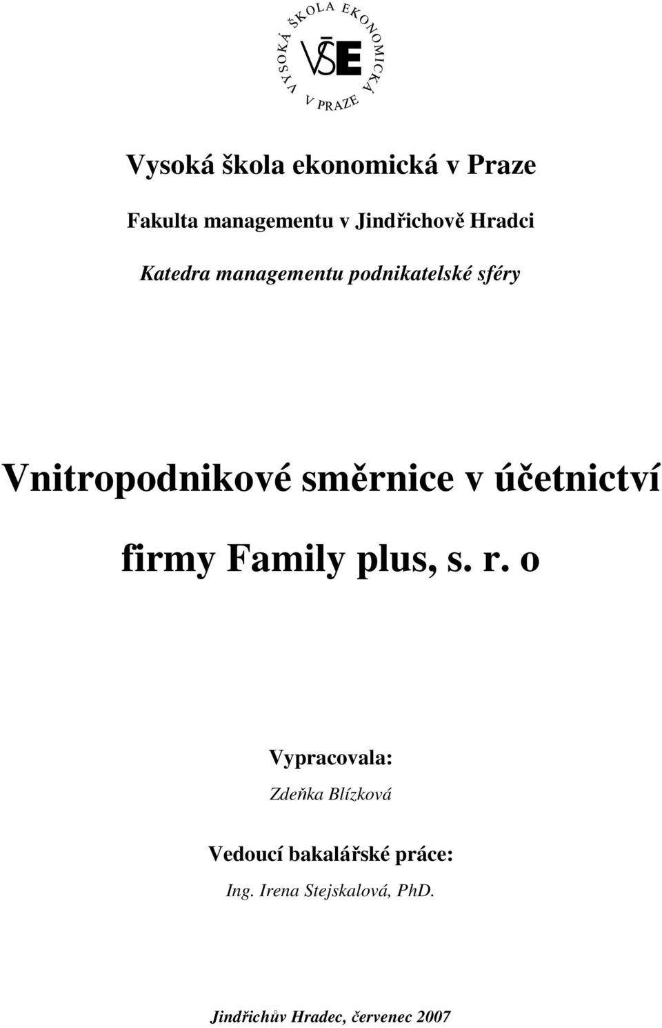 účetnictví firmy Family plus, s. r.