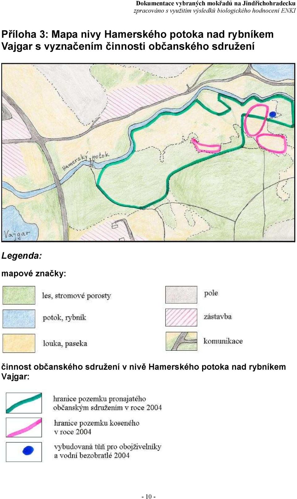 Legenda: mapové značky: činnost občanského sdružení