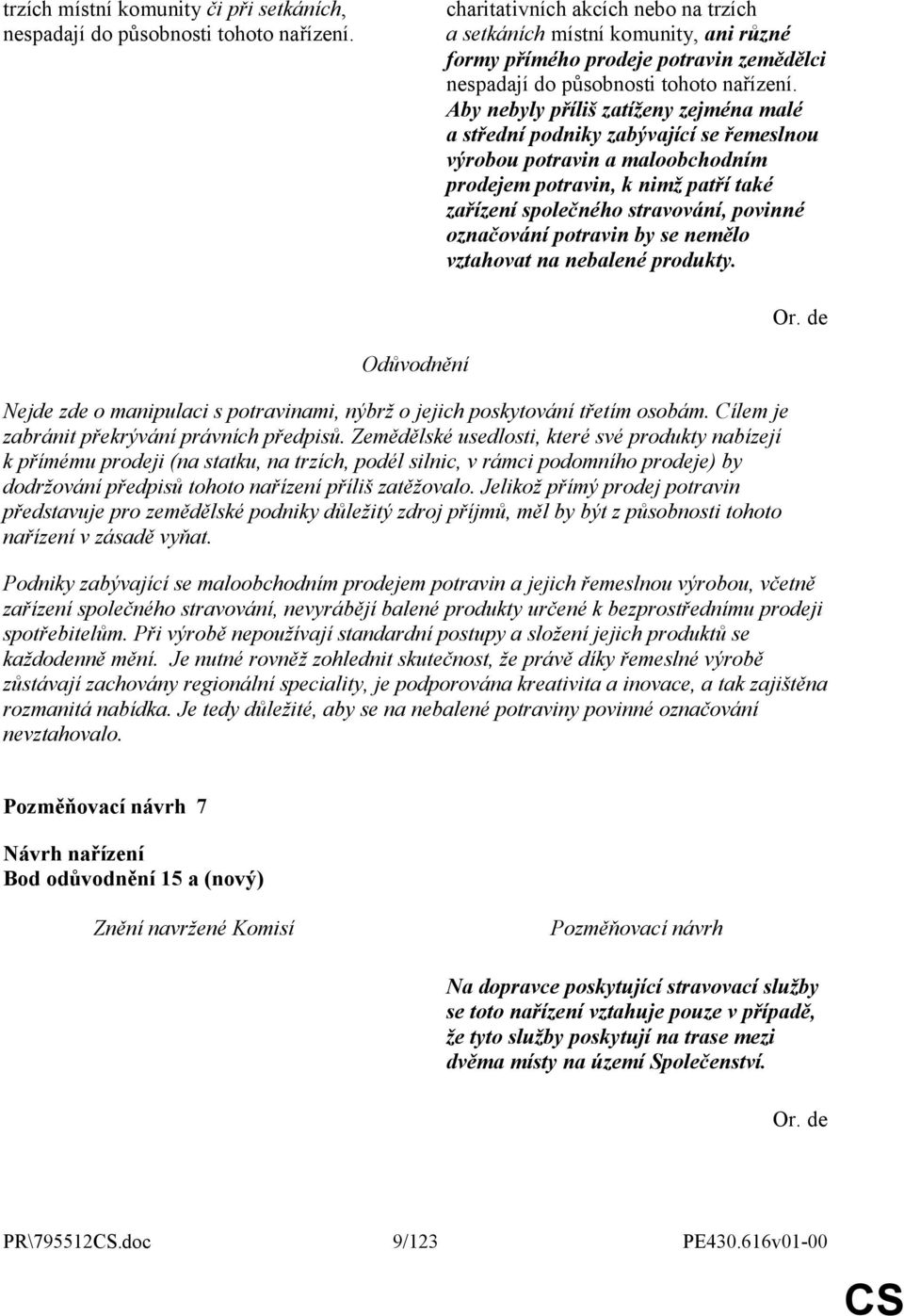 Aby nebyly příliš zatíženy zejména malé a střední podniky zabývající se řemeslnou výrobou potravin a maloobchodním prodejem potravin, k nimž patří také zařízení společného stravování, povinné