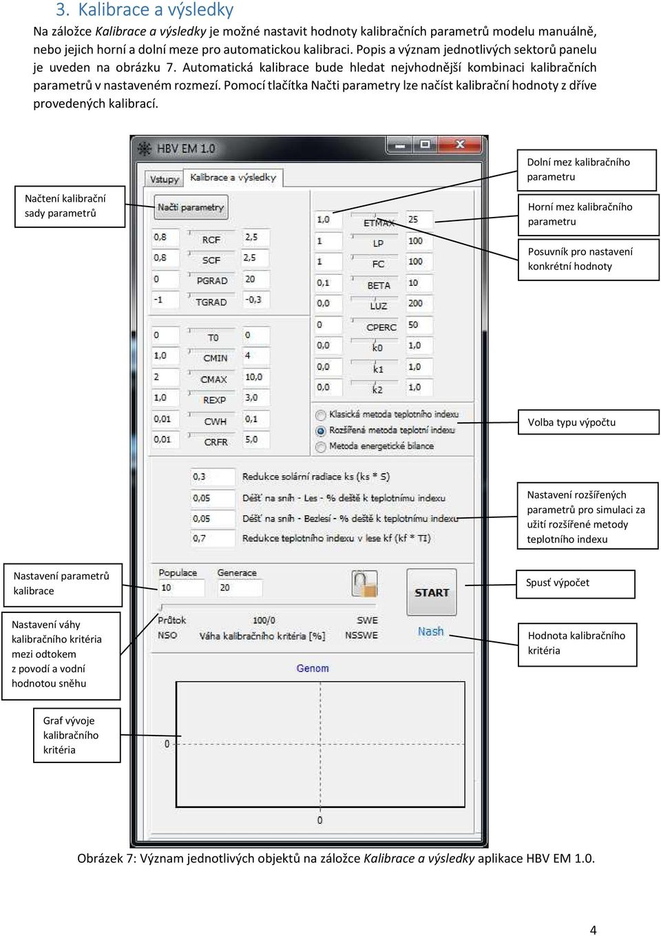 Pomocí tlačítka Načti parametry lze načíst kalibrační hodnoty z dříve provedených kalibrací.